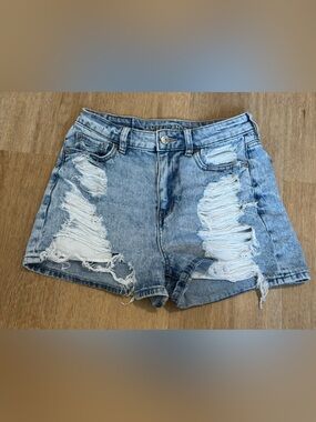 American Eagle Distressed High Rise Denim Shorts Size 0